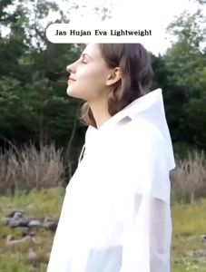 Jas Hujan Dewasa Bahan EVA Tebal Model Ponco Anti Air / Mantel Jubah Poncho Fashion Korea + Hoodie Berkualitas Anti Basah