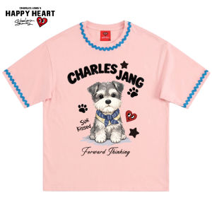 CHARLES JANGS HAPPY HEART | Short Sleeve T-shirt Summer Loose