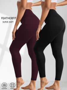 2 pack Plus Size Womens Super Soft Leggings with Tummy Control Perfect for Workout Running and Comfortable Casual Lounge Wear