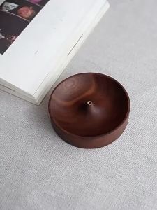 North American Black Walnut Solid Wood Incense Stick Handmade Tea Ceremony Round Incense Burner Agarwood Tray Holder