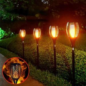 Solar Flame Torch Light Waterproof Flickering Garden Pathway Landscape Lawn Patio Decor