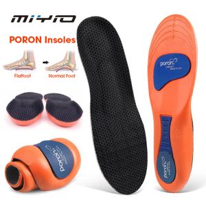 MIYIO 1Pair Orthopedic Poron Gel Insoles for Flat Feet Arch Support Insoles Heel Pain Relief Shoes Insert Cushion Shoe Pads for Men and Women Free Cutting