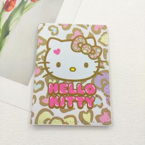 Pink Hello Kitty Passport Cover Sanrio Credit Card Holder Ladies PU Leather Business ID Card Bag Women Passport Holder Kids Gift