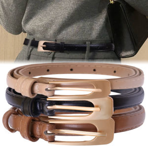 Ladies Fashion PU Leather Belt / Ladies Leisure Dress Jeans Wild Waistband / Versatile Thin Belt / Fashion PU Leather Metal Buckle Waist Belt