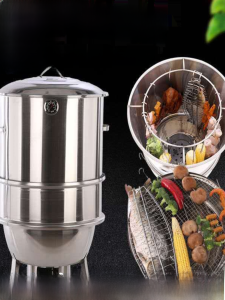 Outdoor Charcoal BBQ Grill Camping Travel Supplies Smoked Meat Stove Commercially Used Wild Field Carbon Roasting Stove