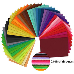 40Colors Squares Felt Fabric Sheets Patchwork Sewing DIY Craft 1mm Thick With Sewing Kit Soft Nonwoven Patchwork Decoration