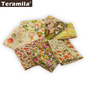 Teramila 100% Cotton Fabric Printed Flower 5x50CM Jelly Roll Strips 6-9 Pcs/Lot Telas DIY Patchwork Cloth Tissus Quilts Craft