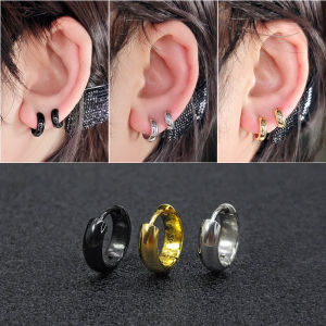 Allergy Free Titanium Steel Black Earrings