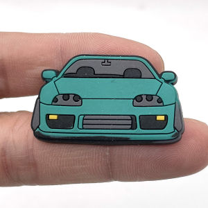 Mesuca | JDM Sports Car PVC Shoe Charms Classic Retro Racing Vehicle Pattern Detachable Clog Shoe Decor Gift Enthusiast DIY Accessories