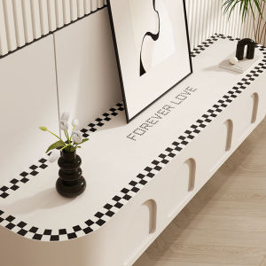 Luxurious Waterproof Tablecloth TV Cabinet Dining Sideboard Shoe Cabinet Pad Protection Leather Modern Simple Style Checkered Pattern