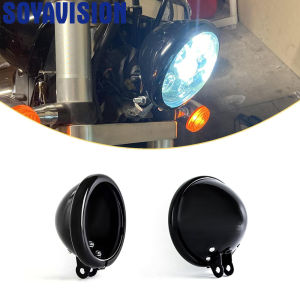 Black 5.75" Inch Motorcycle Headlight Housing Universal 5-3/4 Inch Round LED Headlight Cover Housing Holder Bucket