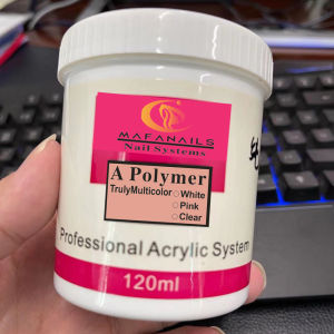 120G เล็บอะคริลิคใสสีชมพูสีขาวแกะสลักคริสตัล Polymer Builder Nails Extension Art ฝุ่นกล่อง Professional GY &