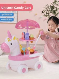 BABYSHOME | Simulated Ice Cream Cart Toy For 3-6 Girls