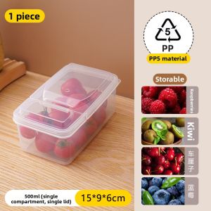 Portable Snack Box for Kids Clear with Lid Compartment Food Storage