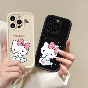 Compatible with iphone 14 Pro Max Phone Case The cat with the bow 12 13 14 15 11 Pro Max Casing silicone xr xs Max 7 Plus 8 Plus