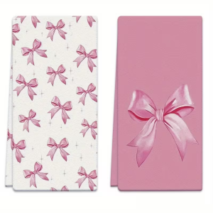 2-Pack of Heart-Themed Kitchen Towels Dish Towels Hand Towels Kitchen Decorative Towels Neighbor Gifts Sweet Housewarming Gifts for Friends Mom Gifts Birthday Gifts for Friends.