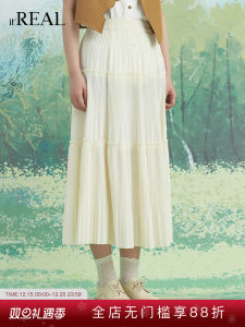 Itreal High Waist A-Line Midi Skirt Cake Skirt Vintage Lightweight Polyester Fiber Ladies Casual Standard Fit Summer 2024