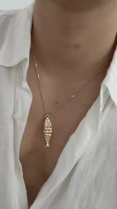 Ingemark | Ingemark Punk Gold Color Fish Pendant Choker Necklace for Men Summer Adjustable Metal Neck Chain Party Jewelry Accessories New