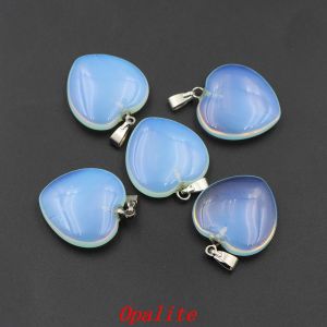20mm Multicolor Heart Shaped Gemstone Decoration Natural Crystals Jewelry Reiki Gem Craft for DIY Necklace Accessorie Love Gifts