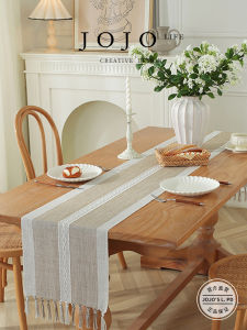 Handmade Tassel Table Flag American Retro Embroidery Dining Table Decoration Cabinet Flag Country Style Home Textile Table Art