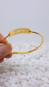 Gelang Nama + Gelang Kustom Sesuai Nama Kamu + Untuk Semua Usia + Tebal Kawat 15mm + Warna Tahan Lama Anti Karat Aman Dikulit