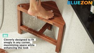 Ghế góc 3 chân xẻ rảnh BLUEZON cao 30.5cm ghế đôn gỗ phong cách cổ điển
