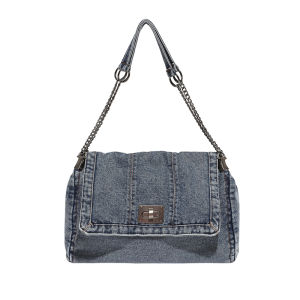 2025 New Casual Commuter Denim Large Capacity Retro Ladies Chain Tote Bag Versatile Single Shoulder Slant Bag for Women