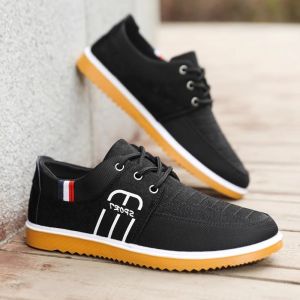 Mens Casual Canvas Shoes Breathable Soft Cow Tendon Bottom Driving Work Anti-Odor Low Cut Slip-On round Toe Flat Heel