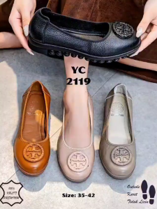 Sepatu Kulit Asli Sepatu Wanita Sepatu Flat YC-2119 Leather Logo Flat ORIGINAL KULIT ASLI 100%