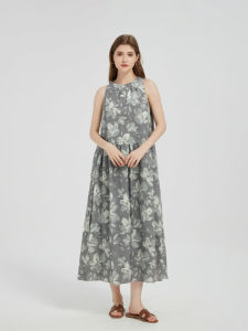 Petit Bari | Vacation Floral Print Slim Sleeveless Dress