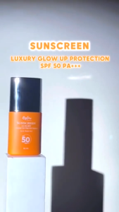 Reglow Sunscreen Luxury Glow Up Protection SPF 50 PA+++ - 30ML | Sunscreen untuk Kulit Kering Berjerawat Sensitif & Kulit Normal - Aman Bumi dan Busui - Melindungi Kulit dari Paparan Sinar Matahari - ada Efek Brightening - Cepat Meresap & Tekstur Ringan