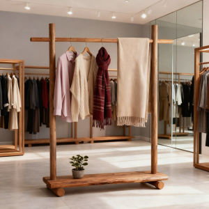 Chinese Style Wooden Coat Rack