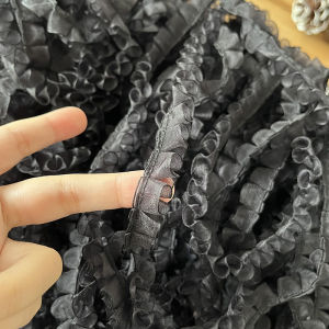 High-End White Silk Ribbon Organza Skirt Lace Trim DIY Material 5 Meters Long for Sewing Home Fabric Accessories