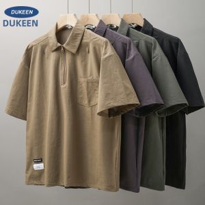 DUKEEN | American Style Retro Ice Silk Quick-dry Polo Shirt Men
