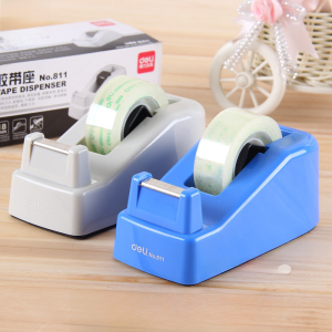 Deli Transparent Tape Cutter Small Cute Desk Top Stapler 810 Large Size Paper Machine Base Small Plastic Adhesive Tape