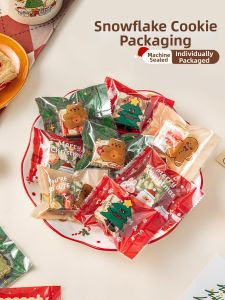 Meidi | Christmas Transparent Individual Packaging Bag Food-grade Zigzag Sealed