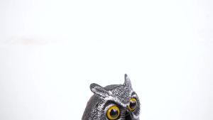 Owl Scare Bird Control Devices with 360° Swivel Luminescence Sound Head Waterproof Fake Owl Scarecrow Decoy Lifelike Simulation