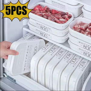3/4/5Pcs Cold Storage Crisper - Microwave Safe Food Storage Box - Kitchen Fooding Sorting Sealed Bin - Leakproof Lunch Box - Fridge Organiser with Lid Organizer