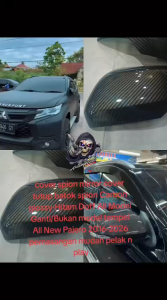 Harga Sepasang Cover Spion Cover Mirror Tutup Batok Spion Model Ganti/Sistem Knok Mitsubishi All New Pajero 2016-2026 Up Triton 2019-2024 Carbon Glossy Hitam Doff