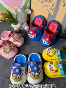 Paw Patrol Summer Childrens Sandals Slippers Boys Girls Anti-slip Stepping on Shit Feel Baotou Childrens Beach Hole Shoes