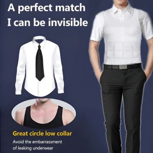 Mens Abdominal Undershirt Shaping Corset Top Fat Invisible Shaping Device Slimming Clothes To Reduce Beer Belly Shapewear 男士收腹背心定型束腰