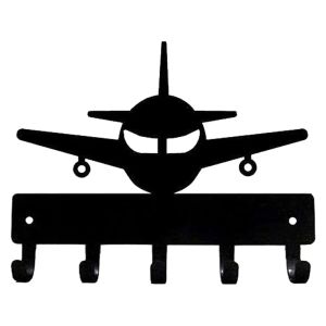 CIFBUY Metal Wall Art Airplane Key Holder Industrial Iron Home Decor Rustic Aircraft Hook Hanger Living Room Bedroom Kitchen