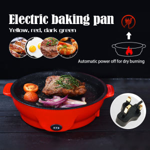 【Ready Stock】Multi-function Electric Non Stick Electric Grill Pan BBQ Frying Pan Teppanyaki Grill Pan Smokeless Periuk Dapur Elektrik