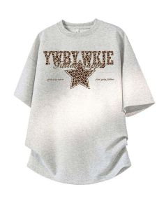 SUOSHE | Oversized American Street Style Leopard Print T-Shirt
