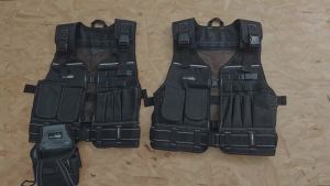 Tool Vest for Men with Pouches and Belt Adjustable Multi-Pocket Safety Tool Vest for Electrician Carpenter
