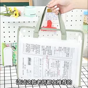 A4 Long Expanding File Bag 13 Pockets Document Storage with Handle Large Capacity Buckle File Pack