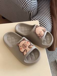 Fun Capybara EVA Slippers Couple Home Summer Anti-Slip Flat Heel Soft Straps Womens Slippers Comfortable Mens Sandals