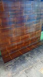 krey tirai bambu hitam full vernish plus tali penggulung