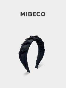 Mibeco Parisian Magician Retro Hairband สไตล์วินเทจ ทรง 3 มิติ ลายพับ สีดำ แฟชั่น ตกแต่งผม ขอบกว้าง ลดอายุ