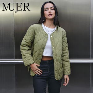 MUJER 2025 เสื้อแจ็คเก็ตผู้หญิง Parkas แขนยาวเสื้อผู้หญิงฤดูหนาวที่อบอุ่นผู้หญิงเสื้อลําลอง Demi-Season สําหรับผู้หญิง